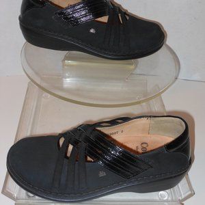 FINN COMFORT BLACK SUEDE AND LEATHER SHOES SIZE 38